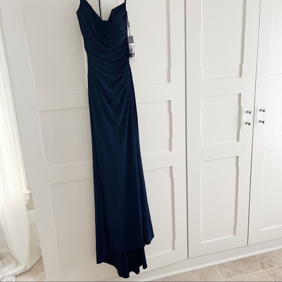 La Femme Gown High Slit Jersey Ruched Dress NWT - Picture 10 of 10